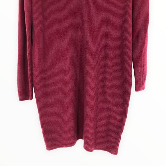 A New Day Burgundy Ribbed Knit Long Sleeve Sweaterdress size XS NWT - Picture 4 of 11